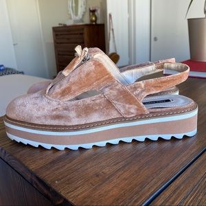 Like New! Zara Suede Platform Slingback Shoes 7.5